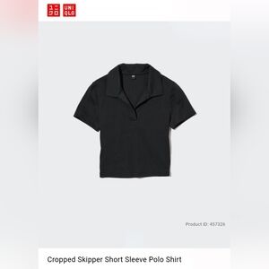 NWT Uniqlo Cropped Skipper Short Sleeve Polo Shirt